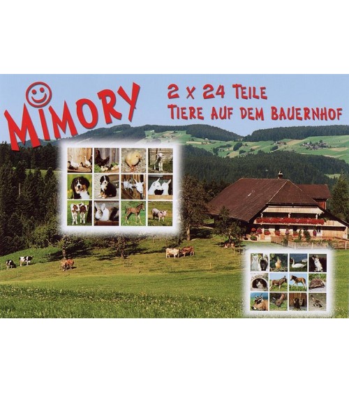 MIMORY Animaux de la Ferme, jeu de mémory pour enfants