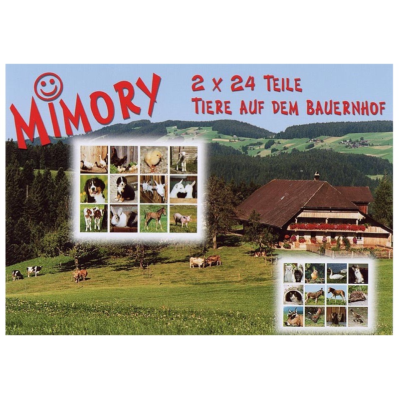 MIMORY Animaux de la Ferme, jeu de mémory pour enfants