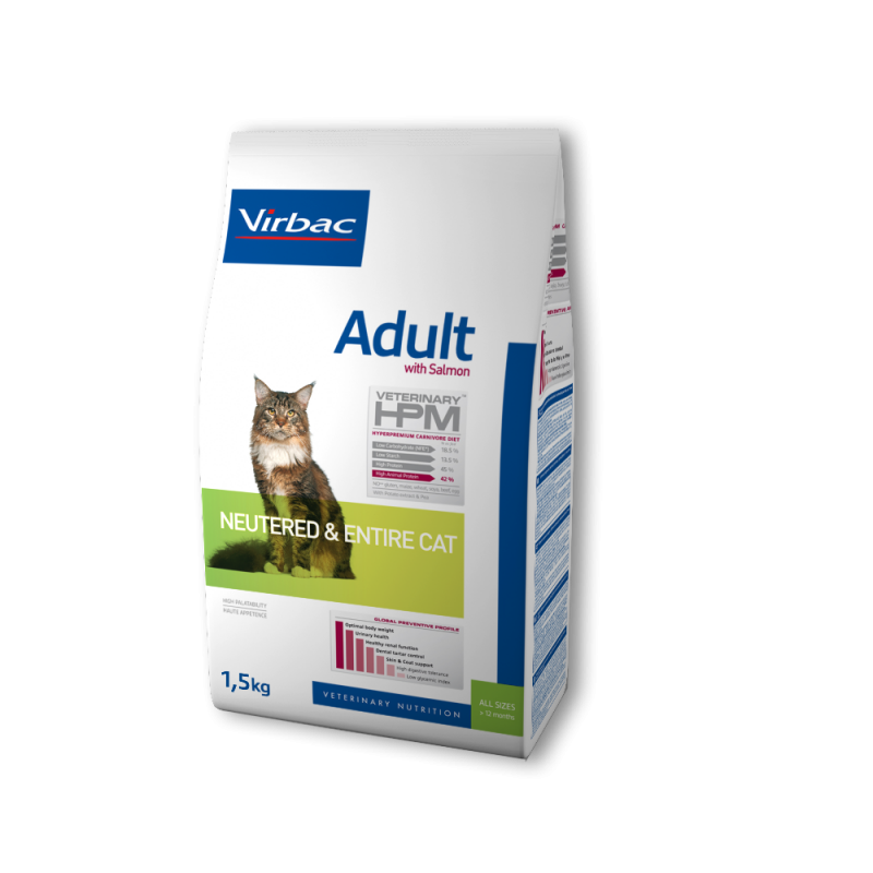 Virbac Veterinary HPM Adult Cat Salmon Neutered & Entire