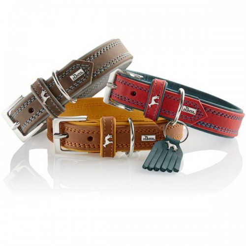 Hunter Lucca collier en cuir nappa pour chien, rouge