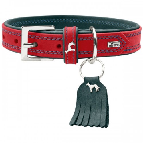 Hunter Lucca collier en cuir nappa pour chien, rouge
