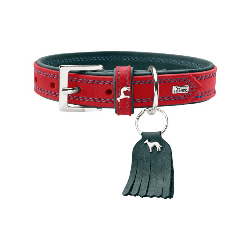 Hunter Lucca collier en cuir nappa pour chien, rouge