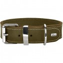 Hunter Aalborg Special collier en cuir pour chien, vert olive
