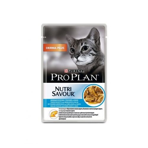 Purina ProPlan Nutrisavour Derma Plus Cat cod / cabillaud- aliment humide en sachet