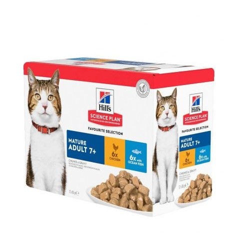 Hill's Science Plan Feline Mature Adult 7+ FAVOURITE SELECTION - sachet