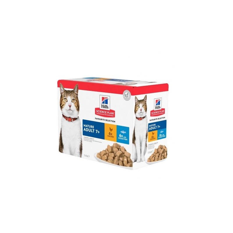 Hill's Science Plan Feline Mature Adult 7+ FAVOURITE SELECTION - sachet