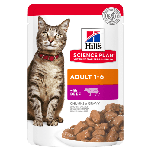 Hill's Science Plan Feline Adult with Beef - aliment humide en sachet