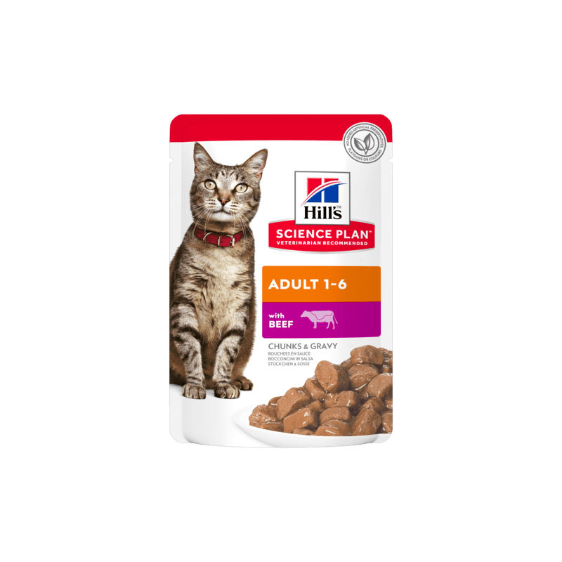 Hill's Science Plan Feline Adult Tender Chunks in Gravy with Beef - sachet