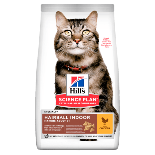 Hill's Science Plan Feline Mature Adult 7+ Hairball Indoor Chicken