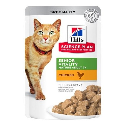 Hill's Science Plan Feline Senior Vitality 7+ Chicken - aliment humide en sachet