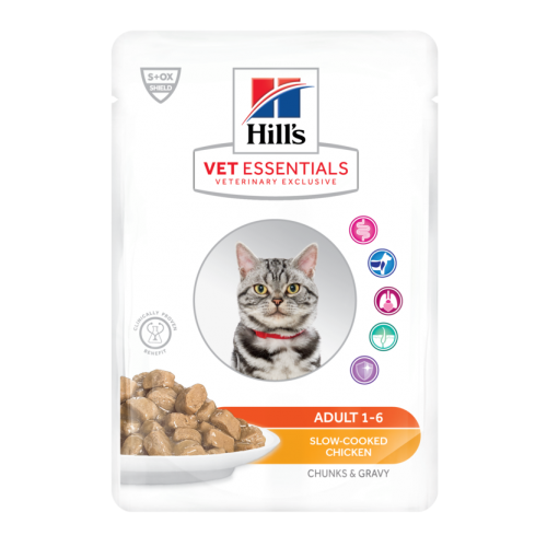 PROMO Hill's Vet Essentials Feline Adult au poulet- Aliment humide en sachets