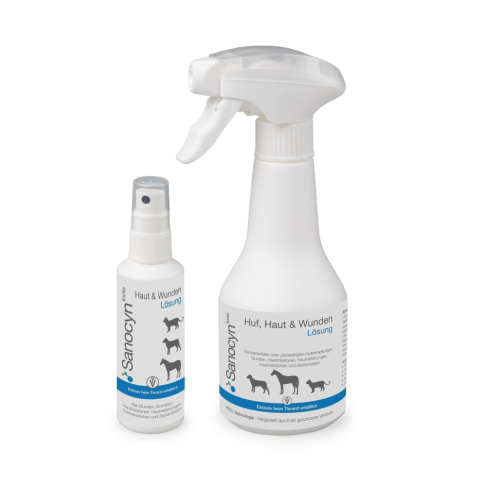 Sanocyn Forte Solution de rinçage pour chiens, chats et chevaux