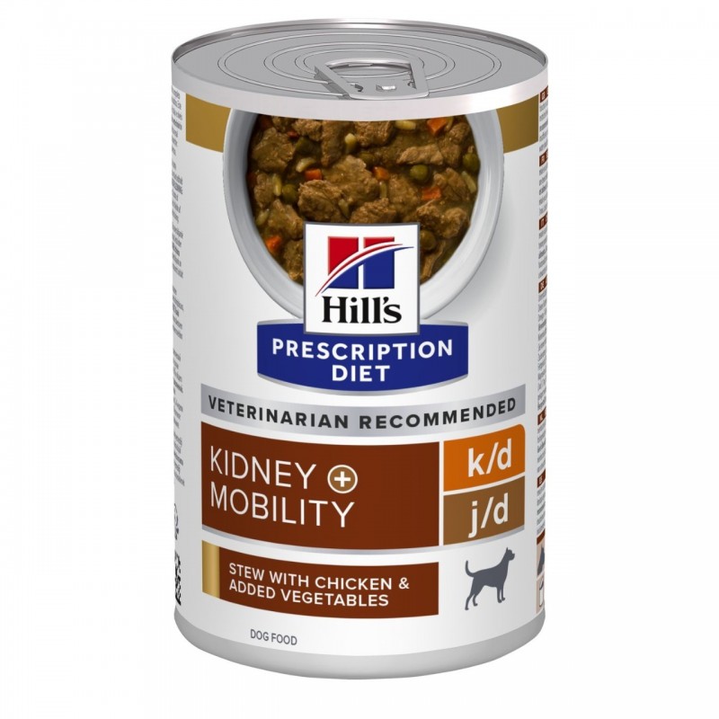 Hill's Prescription Diet Canine k/d j/d KIDNEY+MOBILITY Joint care STEW chicken - boîte 12x354g