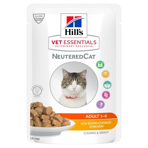 Hill's Vet Essentials Feline Neutered Adult au poulet- Aliment humide en sachets