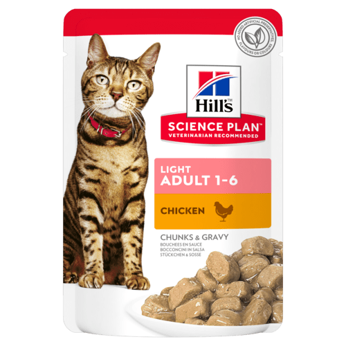 Hill's Science Plan Feline Adult Light with Chicken - aliment humide en sachet