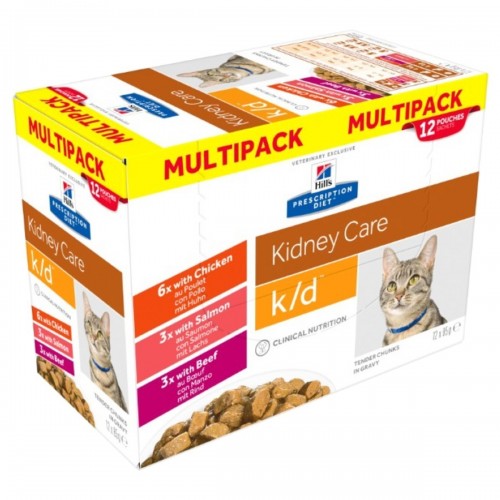 PROMO Hill's Prescription Diet Feline Kidney Care k/d Multipack Tender Chunks in Gravy - aliment humide en sachets