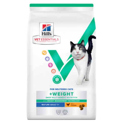 Hill's Vet Essentials Multi-Benefit + Weight Mature Adult 7+ Chicken pour chat 1,5 kg croquettes