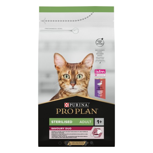 Purina ProPlan Cat STERILISED Adult SAVOURY DUO Duck and Liver - croquettes 3kg