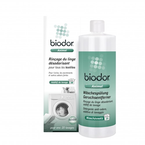 Biodor Animal produit de rinçage du linge désodorisant et nettoyant concentré 1 litre