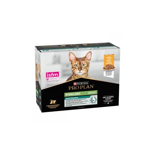 Purina ProPlan Nutrisavour Sterilised     Cat chicken - aliment humide en sachet 10 x 85g
