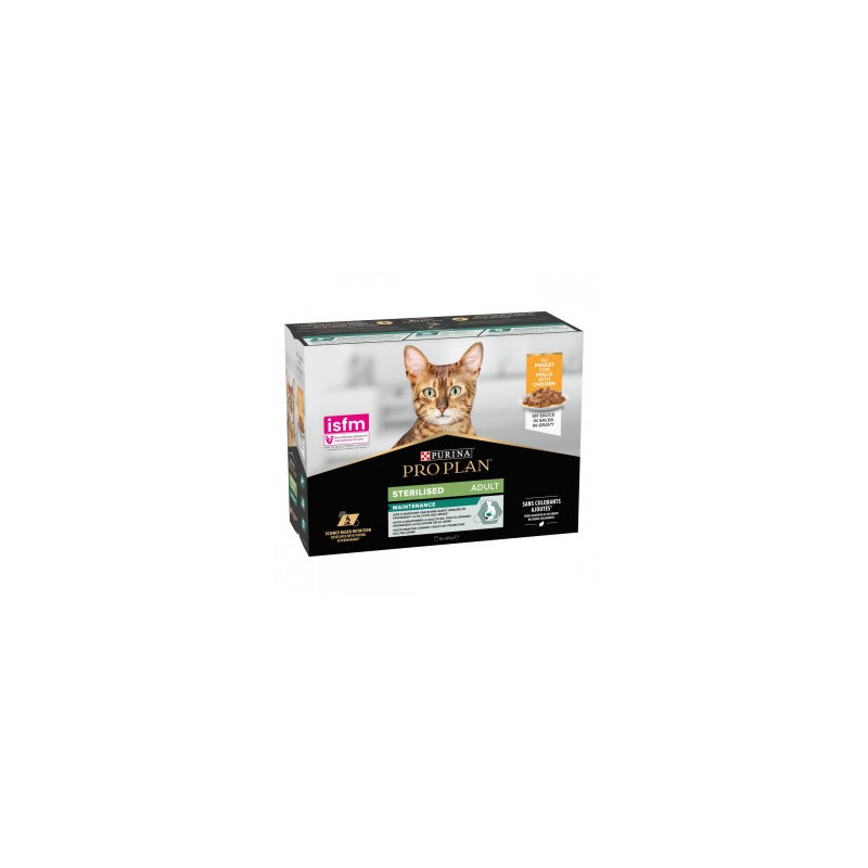 Purina ProPlan Nutrisavour Sterilised     Cat chicken - aliment humide en sachet 10 x 85g