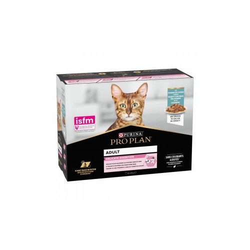Purina ProPlan Cat Wet Adult DELICATE Digestion OCEAN FISH - aliment humide en sachet 10x85g