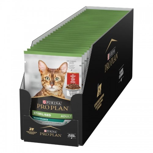 Purina ProPlan Cat Wet STERILISED Adult with BEEF - aliment humide en sachet 26x85g