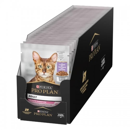 Purina ProPlan Cat Wet Adult DELICATE Digestion TURKEY - aliment humide en sachet 26x85g