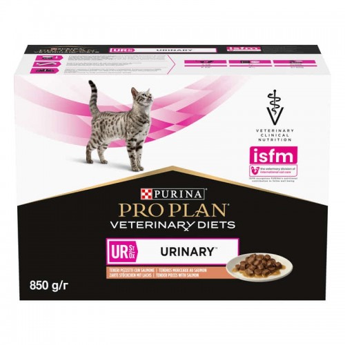 Purina Veterinary Diets Feline UR Urinary SAUMON - aliment humide en sachet 10x85g