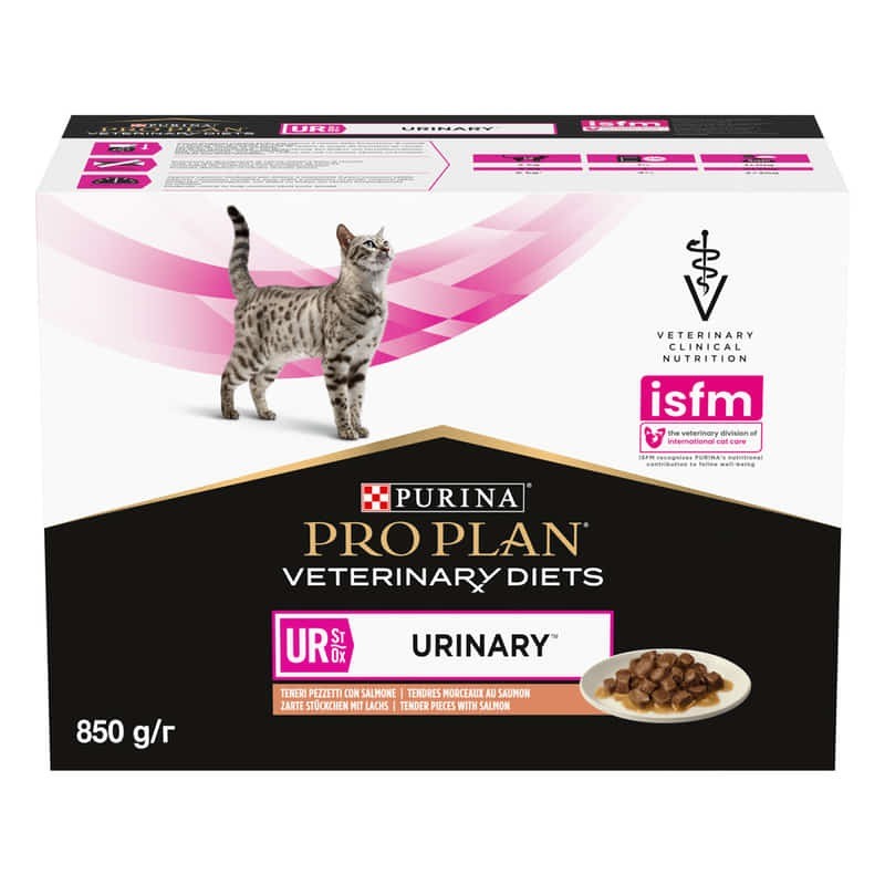 Purina Veterinary Diets Feline UR Urinary SAUMON - aliment humide en sachet 10x85g