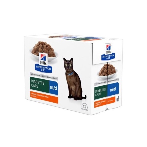 Hill's Prescription Diet Feline m/d- Aliment humide en sachet 12x85g
