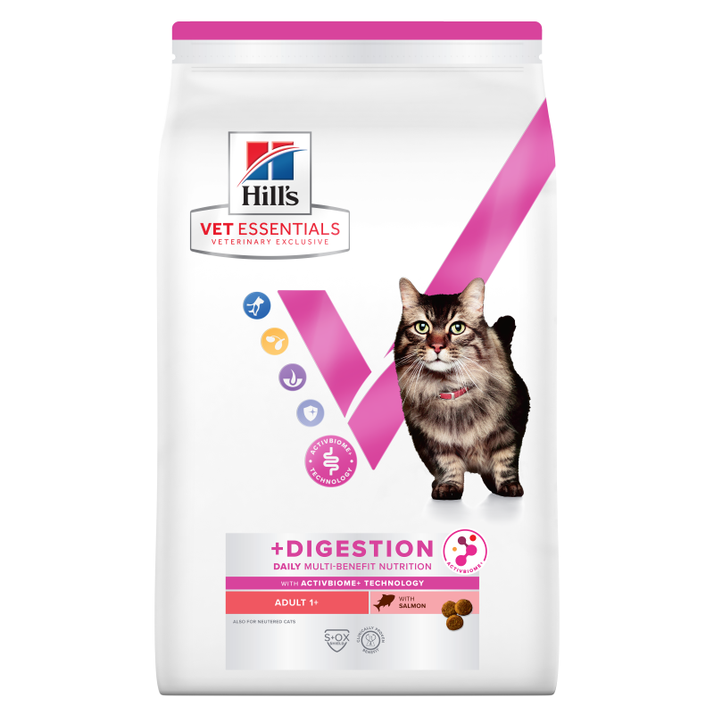 Hill's Vet Essentials Multi-Benefit + Digestion Adult1+ Salmon pour chat 1,5 kg croquettes Hill's Vet Essentials Multi-Benefit + Digestion Adult1+ Salmon pour chat 1,5 kg croquettes