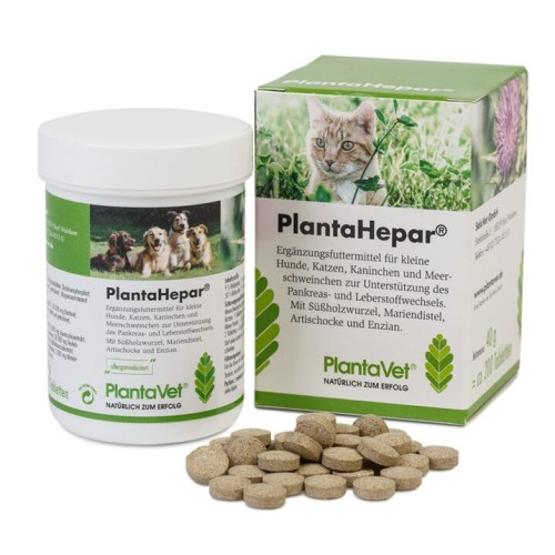 PlantaHepar 200 mg - complément alimentaire pour petit chien, chat et NAC - 40g 200cp
