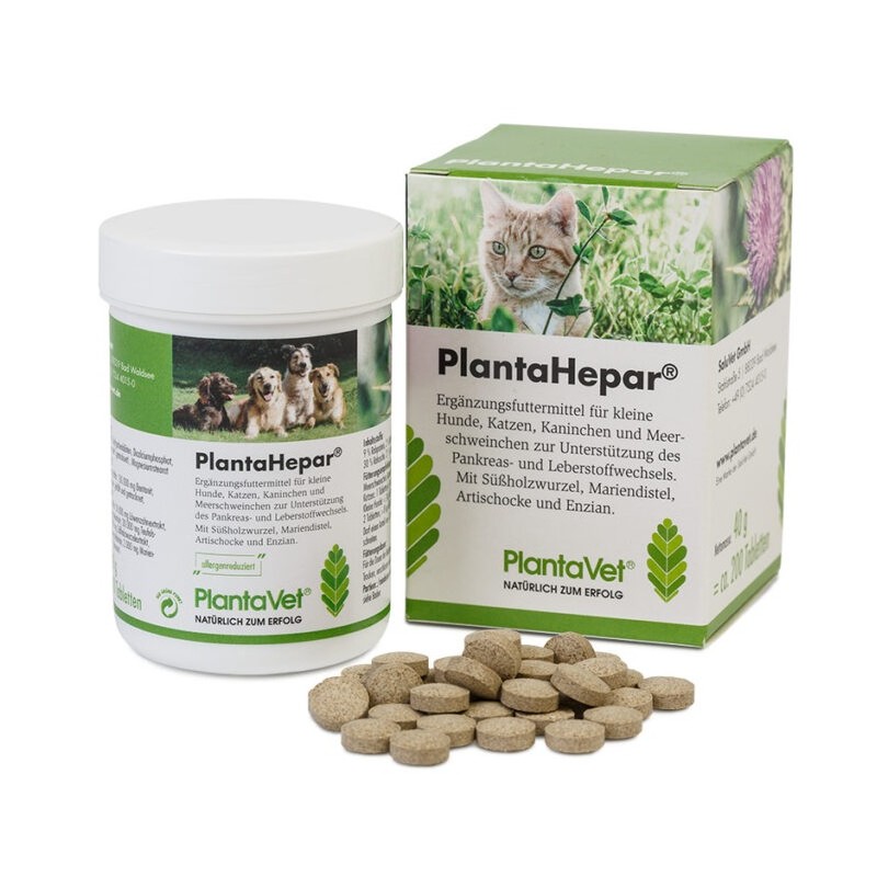 PlantaHepar 200 mg - complément alimentaire pour petit chien, chat et NAC - 40g 200cp