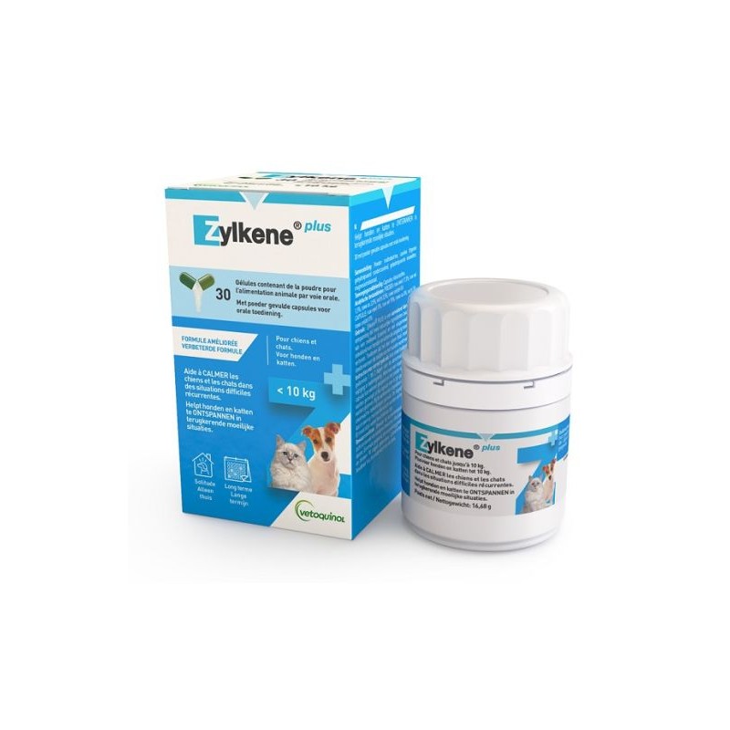 Zylkene PLUS 75 pour chien et chat de moins de 10 kg - 30 capsules