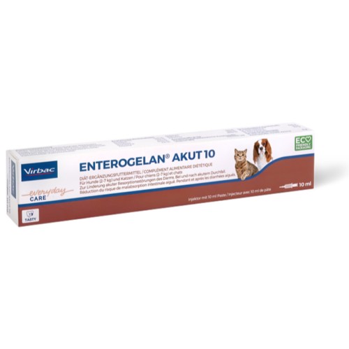 Enterogelan Akut 10 pâte Virbac pour chien et chat - seringue doseuse