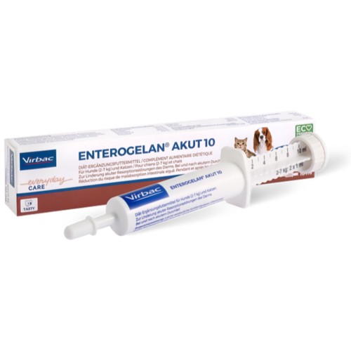 Enterogelan Akut 10 pâte Virbac pour chien et chat - seringue doseuse