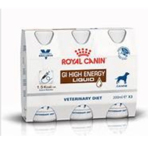 Royal Canin Veterinary Diets GI High Energy Liquid* pour chien - 3x200ml