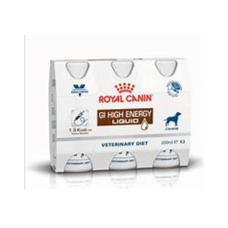 Royal Canin Veterinary Diets GI High Energy Liquid* pour chien - 3x200ml