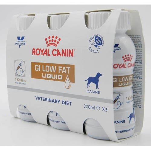 Royal Canin Veterinary Diets GI Low Fat Liquid* pour chien - 3x200ml