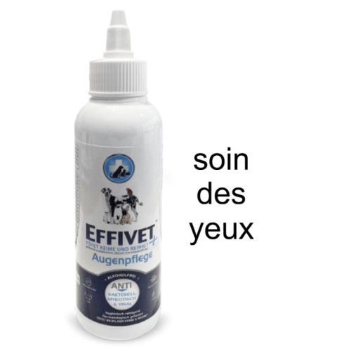 Effivet Solution de Soin des YEUX pour chiens, chats, chevaux et NACs, 150 ml