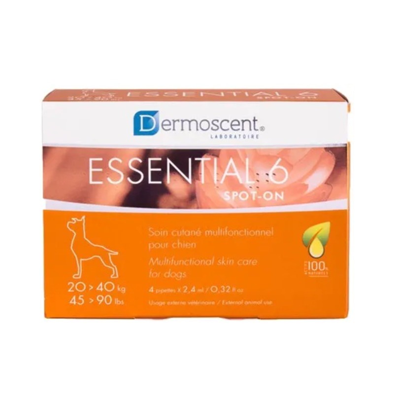 Dermoscent ESSENTIAL 6 Spot-on L pour CHIEN de 20 à 40 kg - 4x2,4ml