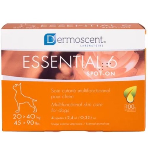 Dermoscent ESSENTIAL 6 Spot-on L pour CHIEN de 20 à 40 kg - 4x2,4ml