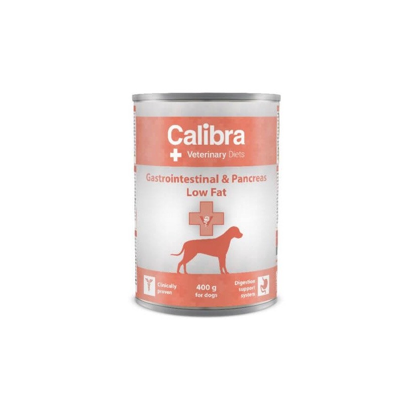 Gastrointestinal + Pancreas Low Fat pour chien, aliment humide en boîtes 6x400g