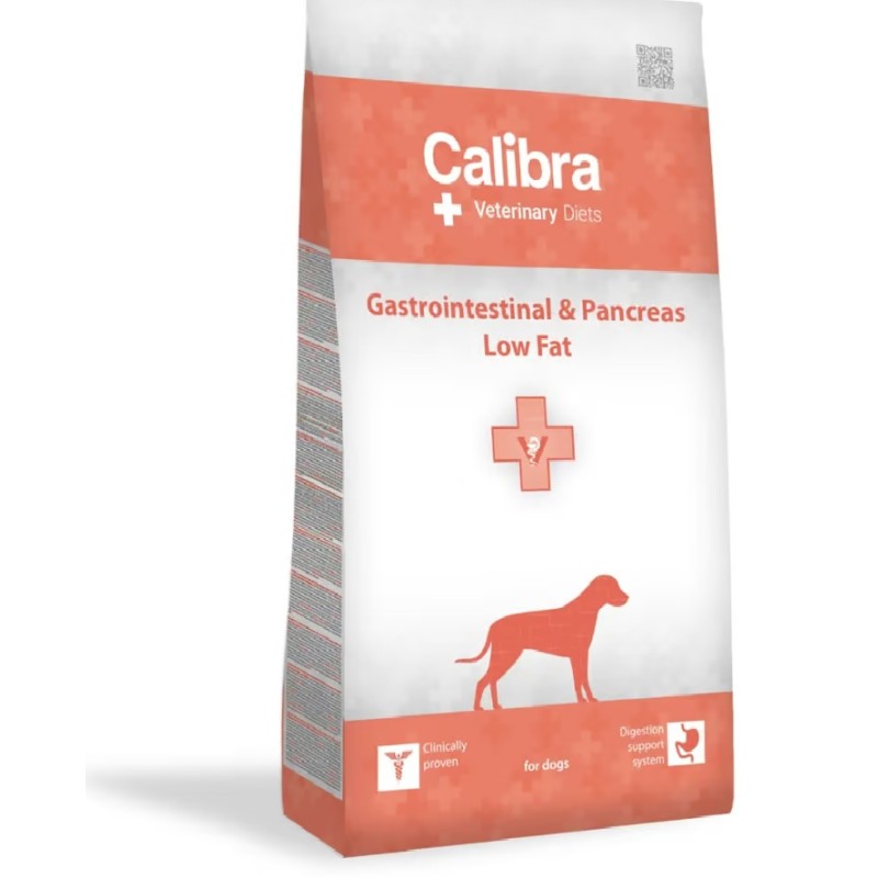 Calibra Canine Veterinary Diet Gastrointestinal & Pancreas Low Fat pour chien, 12kg