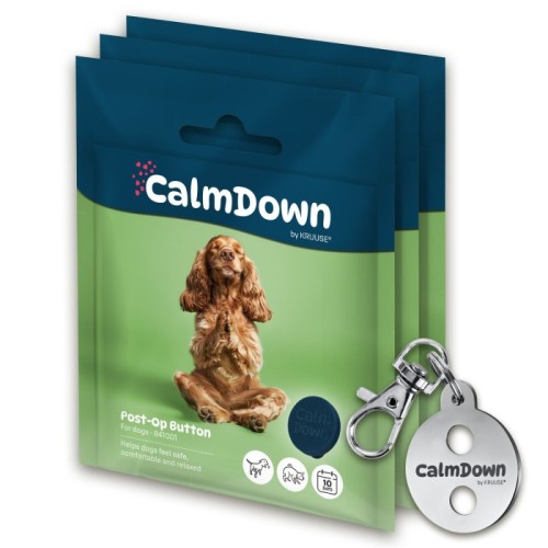 Kruuse Calm Down 3 boutons et 1 pendentif chien